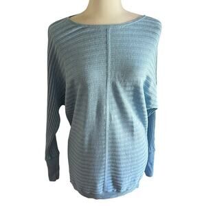 New York & Company Soho Jeans Baby Blue Ribbed Knit Sweater Size L Pastelcore